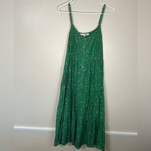 XiRENA Green Floral Button Down Midi Dress Women’s Size M Spring/Summer Light